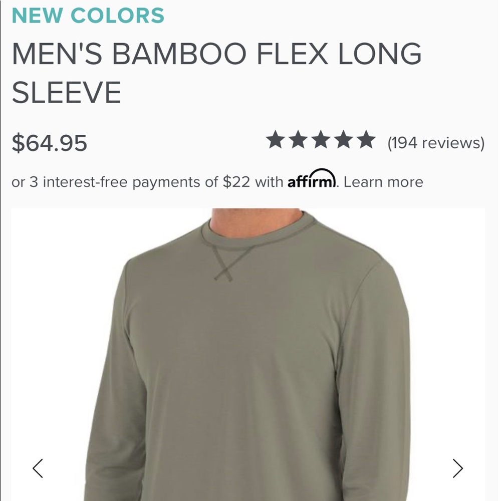 Free Fly Flex Long Sleeve Shirt Size Large